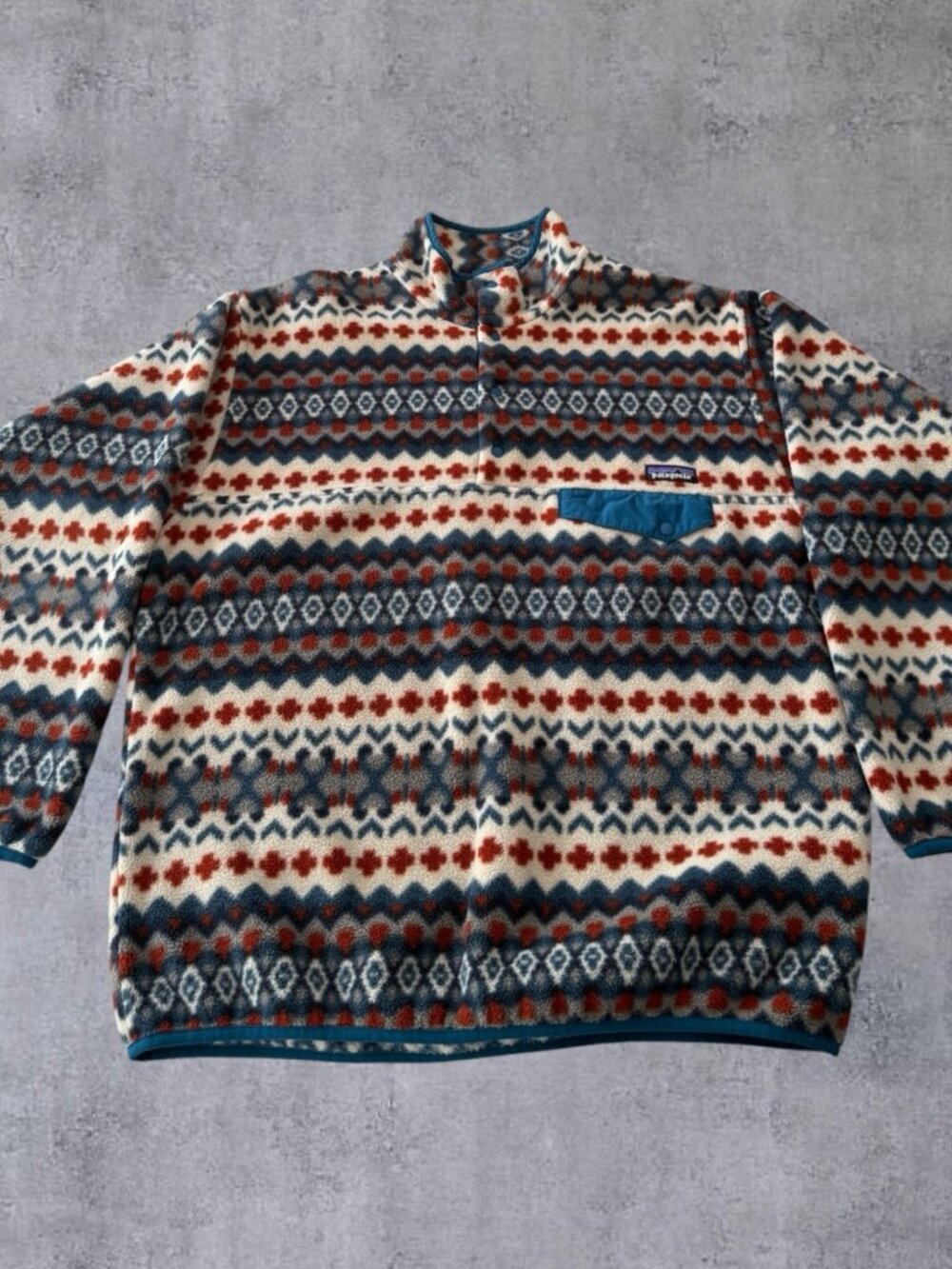 Patagonia Synchilla Snap T Fleece Pullover Mens Large Aztec Geometric Sweater